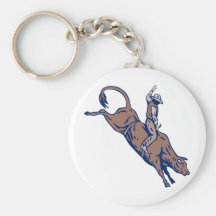 Équitation de taureau de cowboy de rodéo porte-clé