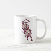 Équitation de taureau de cowboy de rodéo tasse