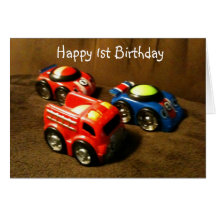 ęr ANNIVERSAIRE - SALUTATION de VOITURE DE COURSE Carte De Vœux