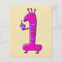 ęr Bande dessinée d'anniversaire. Monstre rose d'a Tract Personnalisé