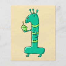ęr Bande dessinée d'anniversaire. Vert Prospectus En Couleur