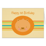 ęr Carte de lion de bébé d'anniversaire