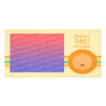 ęr Carte photo de lion de bébé d'anniversaire Cartes De Vœux Avec Photo