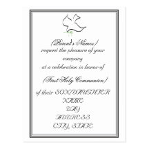 ęr Invitation-Colombe et branche d'olivier de sain Carte Postale