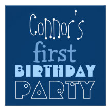 Ęr modèle moderne nommé fait sur commande de bleu  cartons d'invitation personnalisés