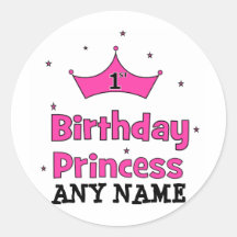 ęr Princesse d'anniversaire !  avec la couronne ro Autocollant