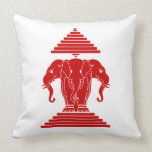 Erawan trois a dirigé le Laotien d'éléphant/drapea Coussin