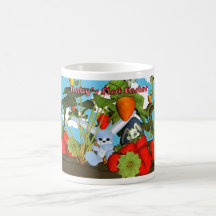 ?ère Pâques avec des oeufs de chocolat de lapin, s Tasse