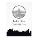ESB 01S gravé à l'eau-forte rond Bachelorette d'ho invitations