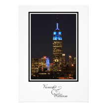 ESB d'horizon de NYC, roche 30 dans le mariage ble Invitations Personnalisables