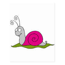 escargot drôle carte postale