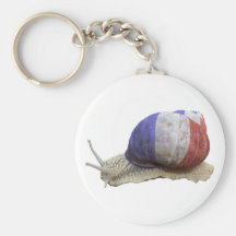 Escargot français de drapeau porte-clés
