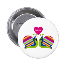 Escargots dans l'amour - escargots rayés de ressor badge