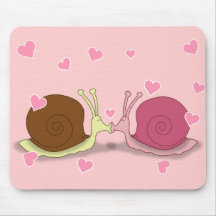 Escargots dans l'amour Mousepad Tapis De Souris