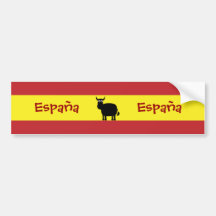 Espagnol mignon Taureau et drapeau Adhésif Pour Voiture