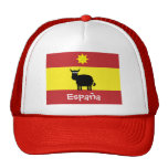 Espagnol mignon Taureau, Sun de sourire et drapeau Casquettes De Camionneur