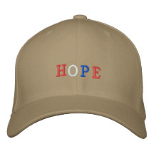 ESPOIR dans blanc et bleu rouges Chapeau Brodé