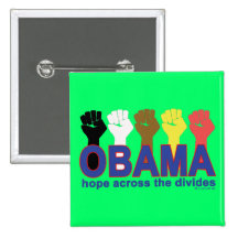 ESPOIR D'OBAMA À TRAVERS LES CLIVAGES BADGE AVEC ÉPINGLE