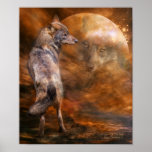 Esprit de l'affiche/de copie d'art de loup
