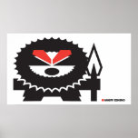 Esquimau fâché - noir sur la lumière affiche