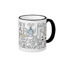 Esquisses de souris pastel tasse à café