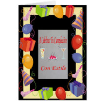 Estilo d'escroquerie de Cumpleaños Carte De Vœux