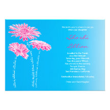 Estrades roses de Shoshi d'invitation de bat mitzv