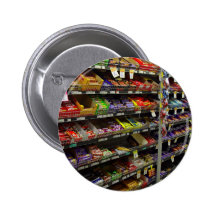 Étagères des barres de chocolat de stock badge avec épingle