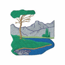 Étang de montagne polos brodés