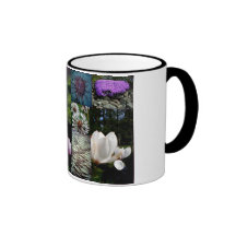 Étang d'étoiles de mer et collage de cheval blanc mugs à café