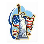 Etats-Unis-Statue de la liberté dans les nuages Cartes Postales