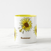 Été de charme d'abeilles et de tournesols mugs à café