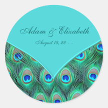 Étiquette bleu turquoise de faveur de mariage de p autocollants