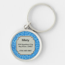 Étiquette bleue personnalisée d'identification d'a porte-clefs