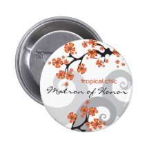 Étiquette/bouton tropicaux de nom de mariage de re pin's