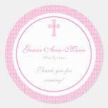 Étiquette de adresse/autocollant croisés roses de 