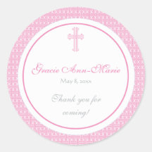Étiquette de adresse/autocollant croisés roses de 