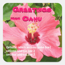 Étiquette de adresse de fleur d'Oahu Hawaï de salu Autocollant