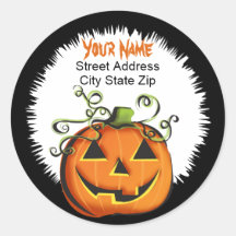 Étiquette de adresse de Jack-o'-lantern Autocollants