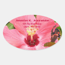 Étiquette de adresse rose de danse de danse polyné adhésifs
