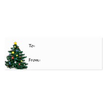 Étiquette de cadeau d'arbre de Noël Carte De Visite