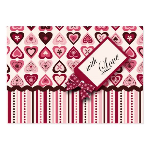 Étiquette de cadeau de confection de coeurs cartes de visite professionnelles