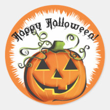 Étiquette de cadeau de Jack-o'-lantern Adhésif