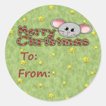 Étiquette de cadeau de Joyeux Noël Autocollant Rond