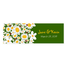 Étiquette de cadeau de Merci de marguerites blanch Cartes De Visite Personnelles