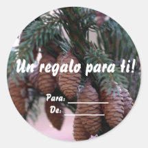 étiquette de cadeau de Noël de cône de pin Autocollants