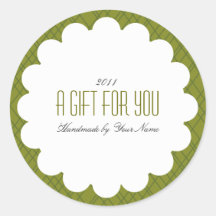 Étiquette de cadeau en vert adhésifs