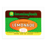 Étiquette de limonade aéré par cru cartes postales