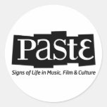 Étiquette de logo de bloc de pâte sur le noir infé autocollant