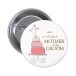 Étiquette de nom de gâteau de mariage/bouton roses pin's avec agrafe